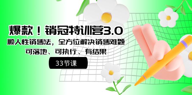 图片[1]-（8573期）爆款！销冠特训营3.0之顺人性销售法，全方位解决销售难题、可落地、可执…-智学院资源网