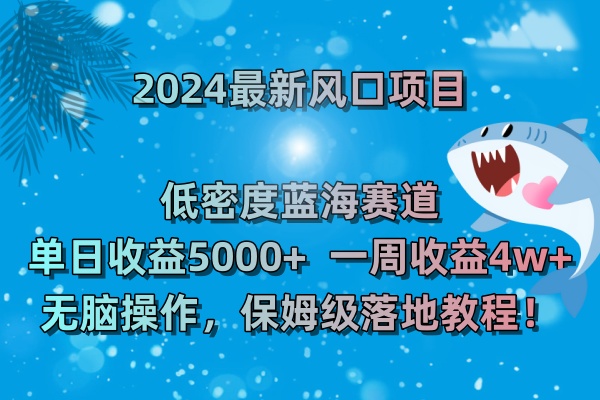 图片[1]-（8545期）2024最新风口项目 低密度蓝海赛道，日收益5000+周收益4w+ 无脑操作，保…-智学院资源网