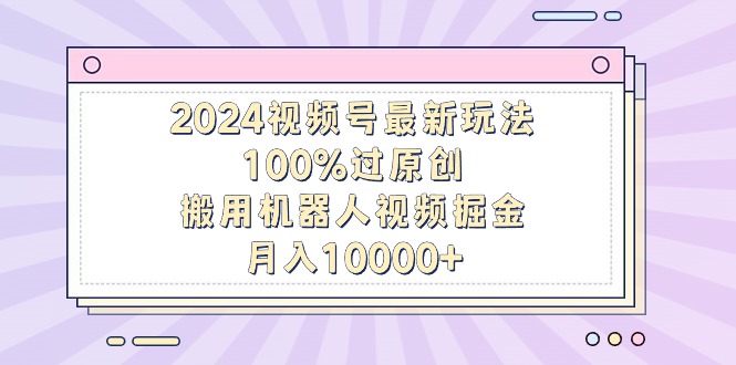 图片[1]-2024视频号最新玩法，100%过原创，搬用机器人视频掘金，月入10000+-智学院资源网