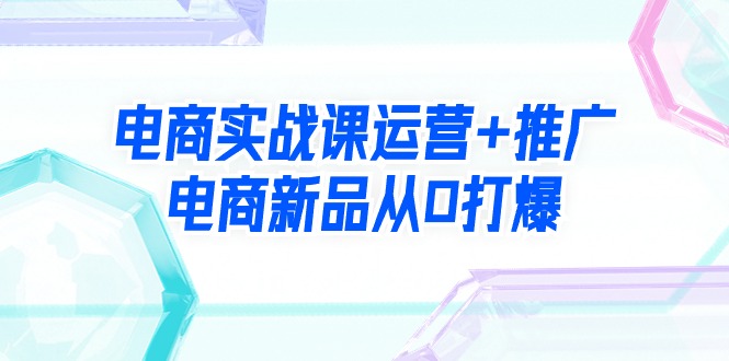 图片[1]-电商实战课运营+推广，电商新品从0打爆（99节视频课）-智学院资源网