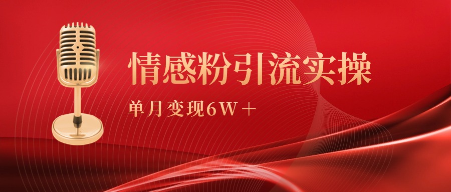 图片[1]-单月变现6w+，情感粉引流变现实操课-智学院资源网