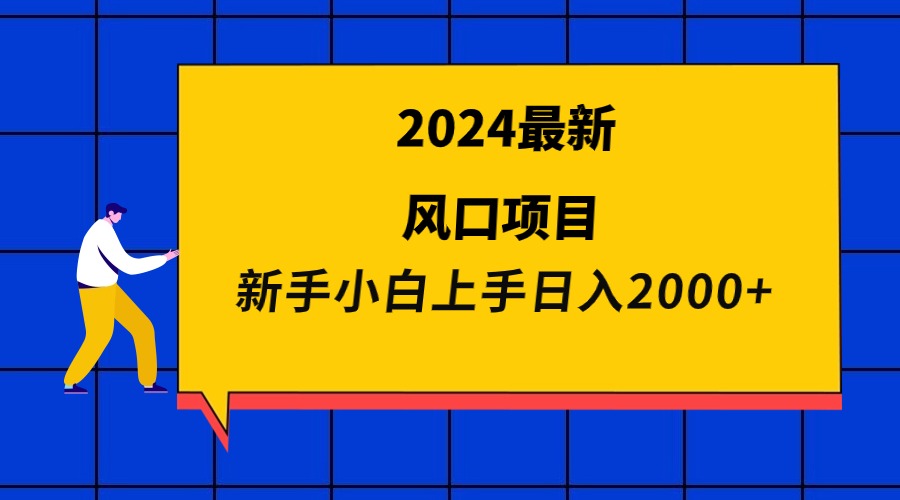 图片[1]-2024最新风口项目 新手小白日入2000+-智学院资源网