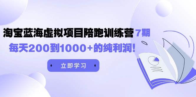 图片[1]-黄岛主《淘宝蓝海虚拟项目陪跑训练营7期》每天200到1000+的纯利润-智学院资源网