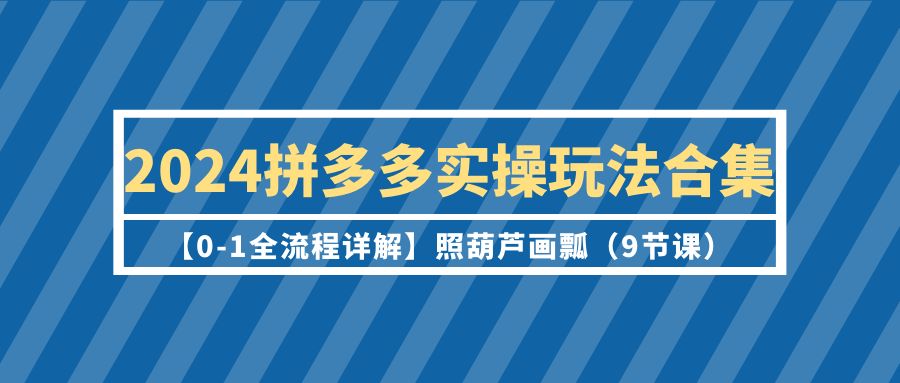 图片[1]-2024拼多多实操玩法合集【0-1全流程详解】照葫芦画瓢（9节课）-智学院资源网