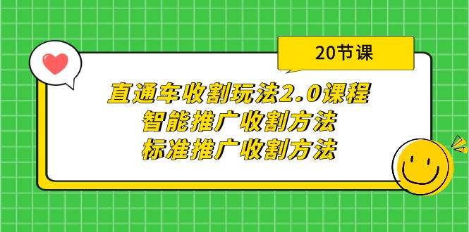 图片[1]-直通车收割玩法2.0课程：智能推广收割方法+标准推广收割方法（20节课）-智学院资源网