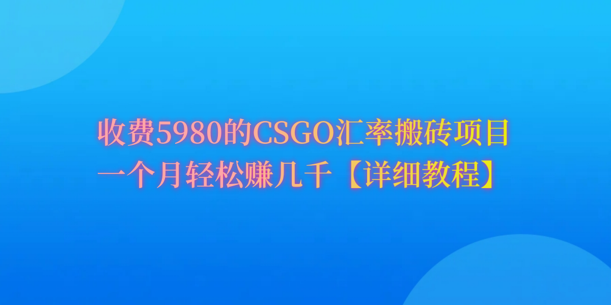 图片[1]-CSGO装备搬砖，月综合收益率高达60%，你也可以！-智学院资源网