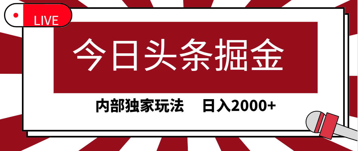 图片[1]-今日头条掘金，30秒一篇文章，内部独家玩法，日入2000+-智学院资源网